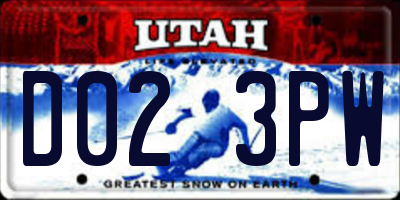 UT license plate D023PW