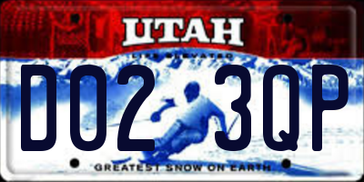 UT license plate D023QP