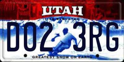 UT license plate D023RG