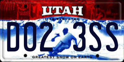 UT license plate D023SS