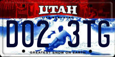 UT license plate D023TG