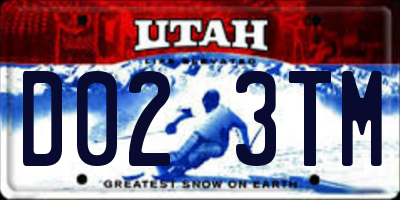 UT license plate D023TM