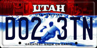 UT license plate D023TN