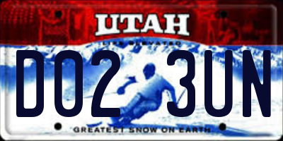 UT license plate D023UN