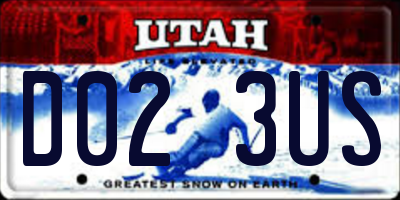 UT license plate D023US
