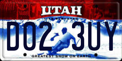 UT license plate D023UY