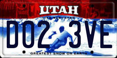 UT license plate D023VE