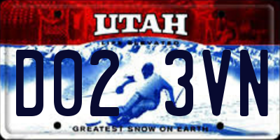 UT license plate D023VN
