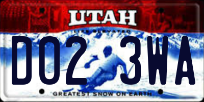 UT license plate D023WA
