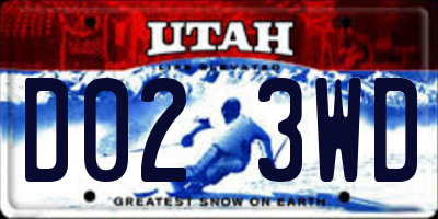 UT license plate D023WD