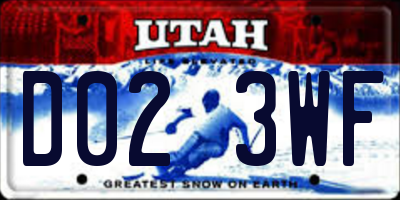UT license plate D023WF