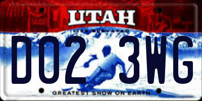 UT license plate D023WG