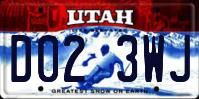 UT license plate D023WJ