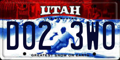 UT license plate D023WO