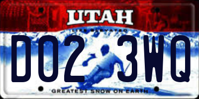 UT license plate D023WQ