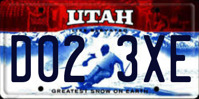 UT license plate D023XE
