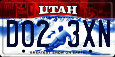 UT license plate D023XN