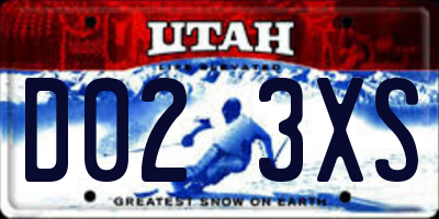 UT license plate D023XS