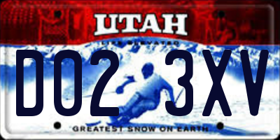 UT license plate D023XV