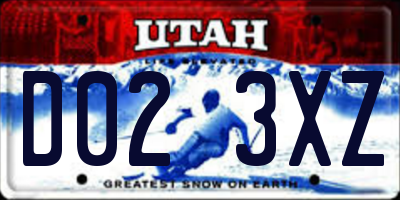 UT license plate D023XZ