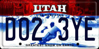 UT license plate D023YE
