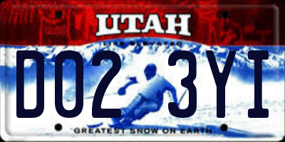 UT license plate D023YI