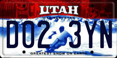 UT license plate D023YN