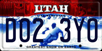 UT license plate D023YO
