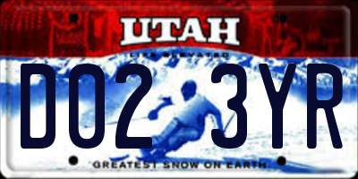 UT license plate D023YR