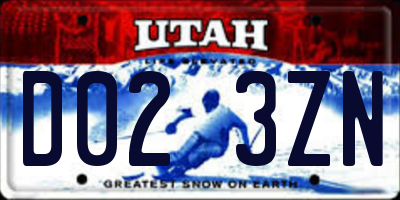 UT license plate D023ZN