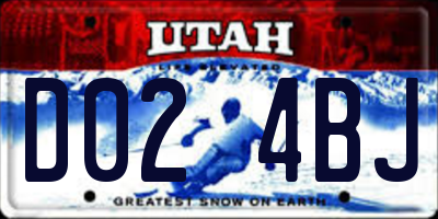 UT license plate D024BJ