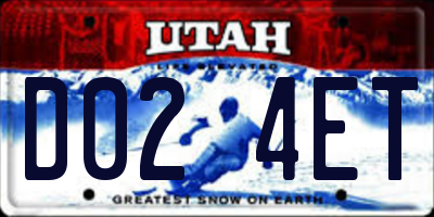 UT license plate D024ET