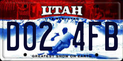UT license plate D024FB
