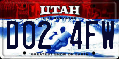 UT license plate D024FW