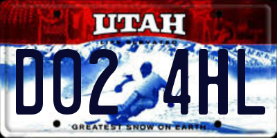 UT license plate D024HL