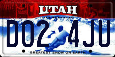 UT license plate D024JU