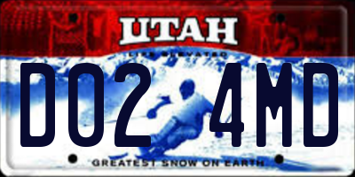 UT license plate D024MD