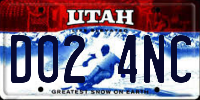 UT license plate D024NC