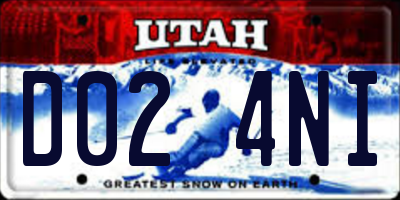 UT license plate D024NI