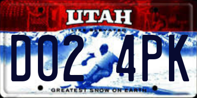 UT license plate D024PK