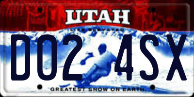 UT license plate D024SX