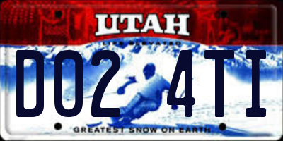 UT license plate D024TI