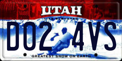 UT license plate D024VS