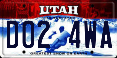UT license plate D024WA
