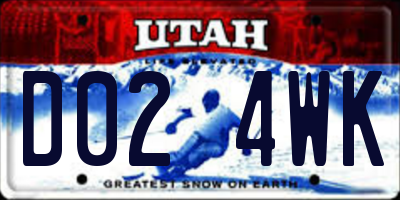 UT license plate D024WK