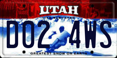 UT license plate D024WS
