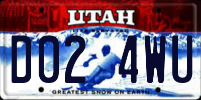 UT license plate D024WU