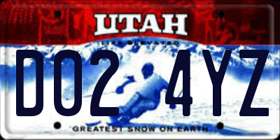 UT license plate D024YZ