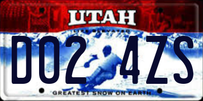UT license plate D024ZS
