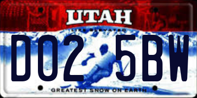 UT license plate D025BW
